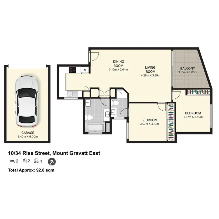 Floorplan of Homely apartment listing, 10/34 Rise Street, Mount Gravatt East QLD 4122