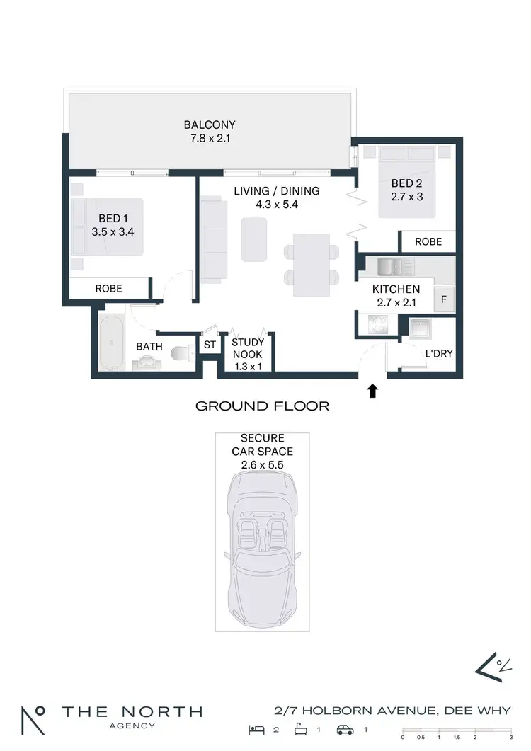 Floorplan of Homely apartment listing, 2/7 Holborn Avenue, Dee Why NSW 2099