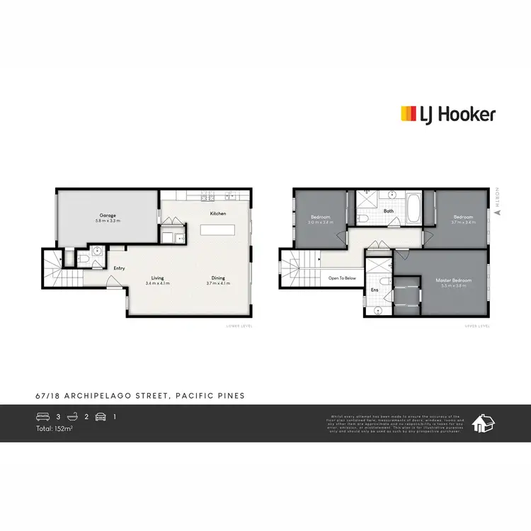 Floorplan of Homely townhouse listing, 67/18 Archipelago Street, Pacific Pines QLD 4211