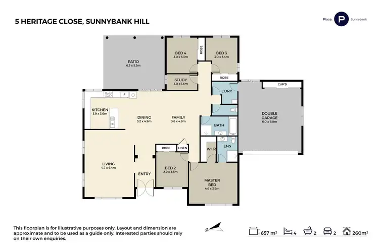 Floorplan of Homely house listing, 5 Heritage Close, Sunnybank Hills QLD 4109