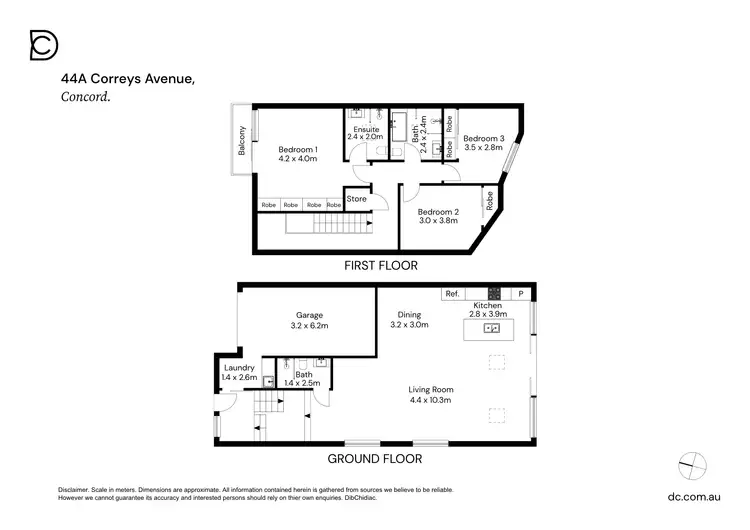 Floorplan of Homely semi-detached listing, 44A Correys Avenue, Concord NSW 2137