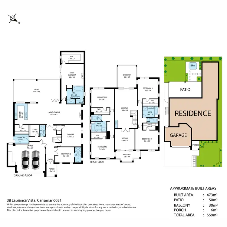 Floorplan of Homely house listing, 38 Labianca Vista, Carramar WA 6031