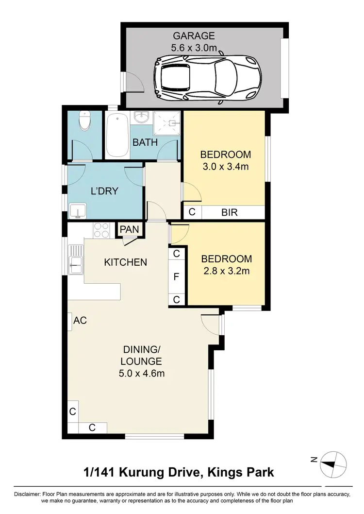 Floorplan of Homely unit listing, 1/141 Kurung Drive, Kings Park VIC 3021