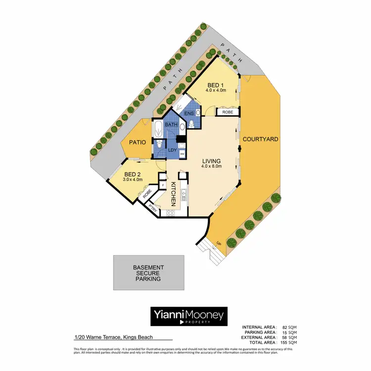 Floorplan of Homely apartment listing, 1/20 Warne Terrace, Kings Beach QLD 4551