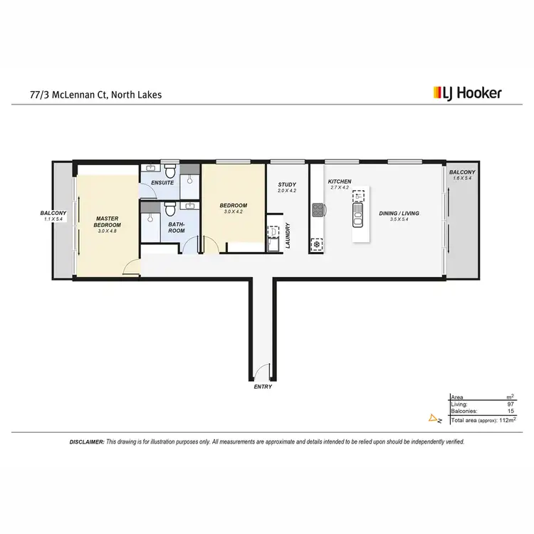 Floorplan of Homely unit listing, 77/3 McLennan Court, North Lakes QLD 4509