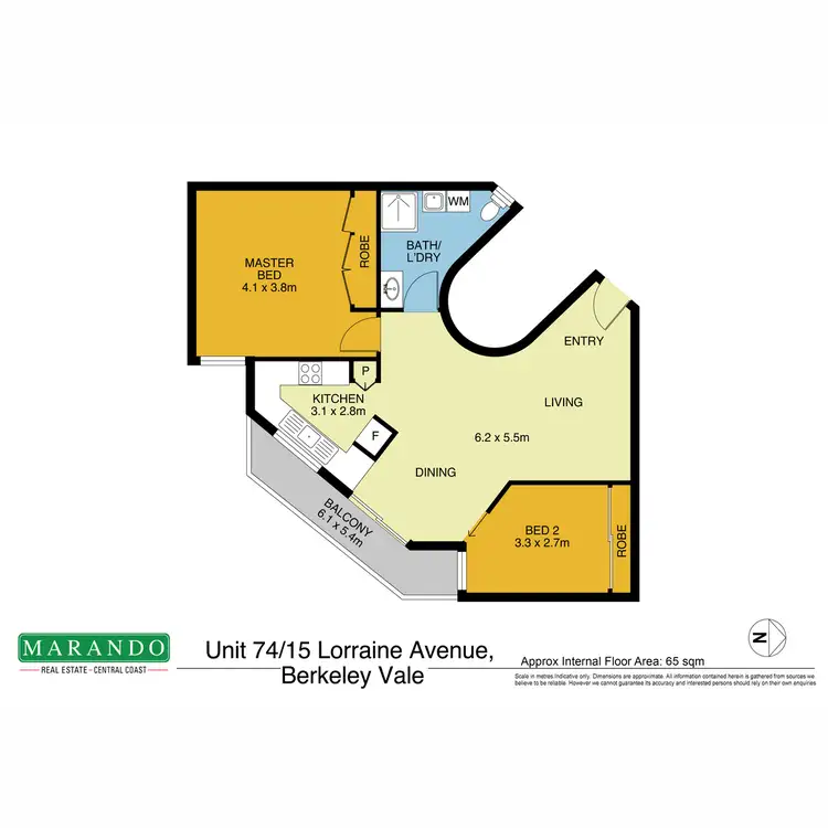 Floorplan of Homely apartment listing, 74/15 Lorraine Avenue, Berkeley Vale NSW 2261
