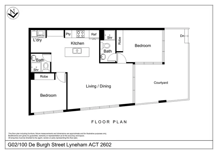 Floorplan of Homely apartment listing, G02/100 De Burgh Street, Lyneham ACT 2602