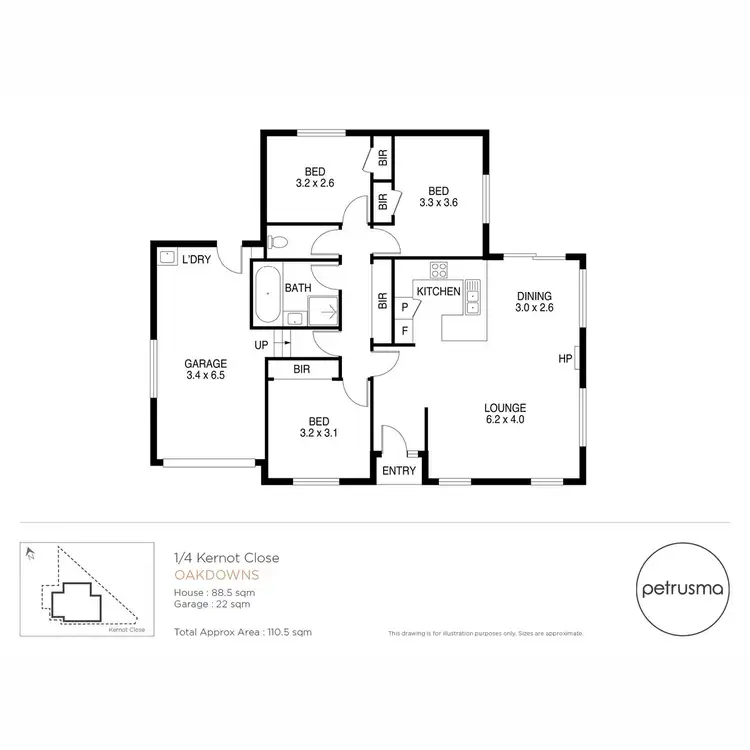 Floorplan of Homely unit listing, 1/4 Kernot Close, Oakdowns TAS 7019
