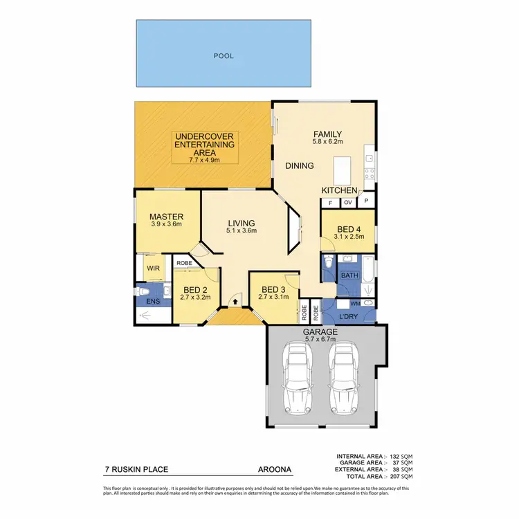 Floorplan of Homely house listing, 7 Ruskin Place, Aroona QLD 4551