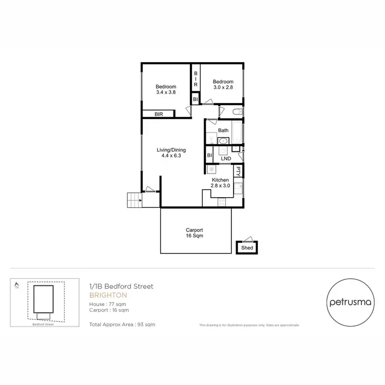 Floorplan of Homely villa listing, 1/1B Bedford Street, Brighton TAS 7030