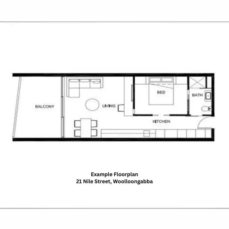 Floorplan of Homely unit listing, 304/21 Nile Street, Woolloongabba QLD 4102
