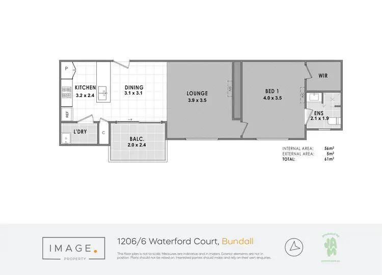 Floorplan of Homely unit listing, 1206/6-8 Waterford Court, Bundall QLD 4217