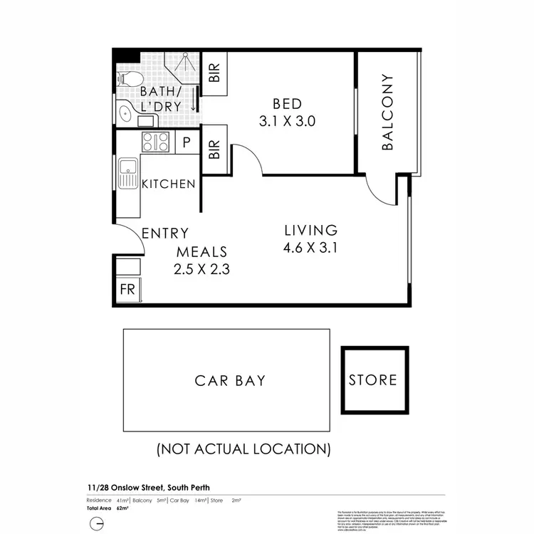Floorplan of Homely unit listing, 11/28 Onslow Street, South Perth WA 6151