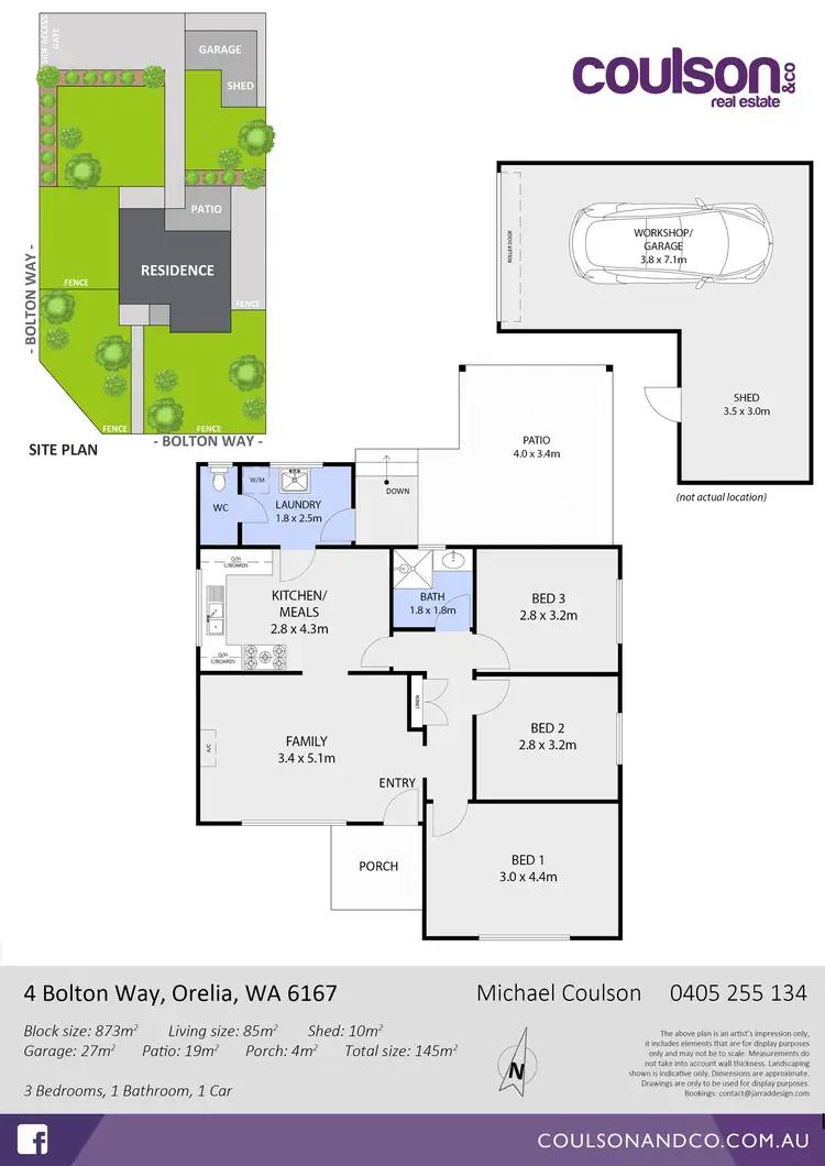 Floorplan of Homely house listing, 4 Bolton Way, Orelia WA 6167