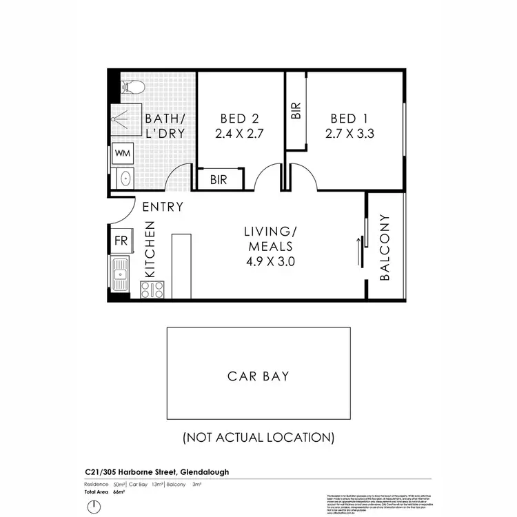 Floorplan of Homely unit listing, C21/305 Harborne Street, Glendalough WA 6016