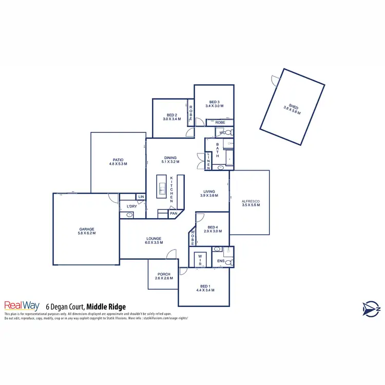 Floorplan of Homely house listing, 6 Degan Court, Middle Ridge QLD 4350