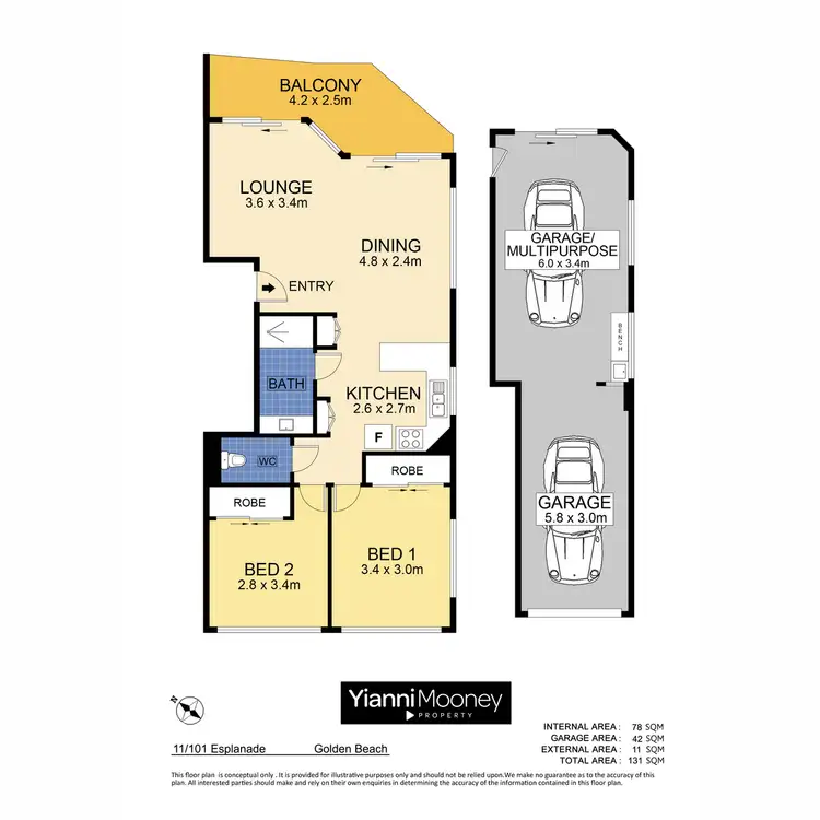 Floorplan of Homely apartment listing, 11/101 Esplanade, Golden Beach QLD 4551