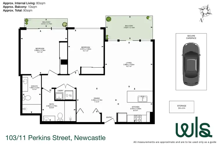 Floorplan of Homely apartment listing, 103/11 Perkins Street, Newcastle NSW 2300