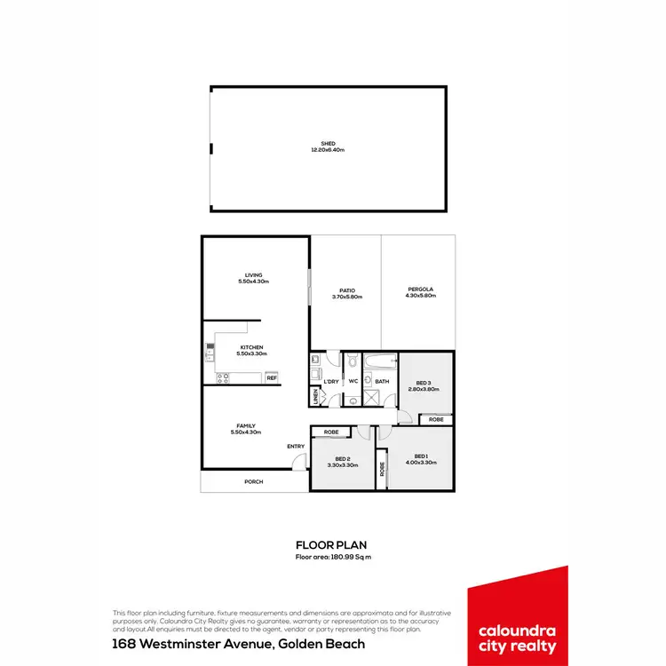 Floorplan of Homely house listing, 168 Westminster Avenue, Golden Beach QLD 4551