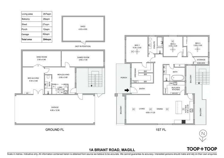 Floorplan of Homely house listing, 1A Briant Road, Magill SA 5072