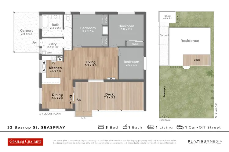 Floorplan of Homely house listing, 32 Bearup Street, Seaspray VIC 3851