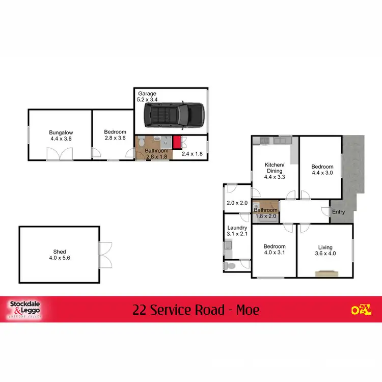 Floorplan of Homely house listing, 22 Service Road, Moe VIC 3825