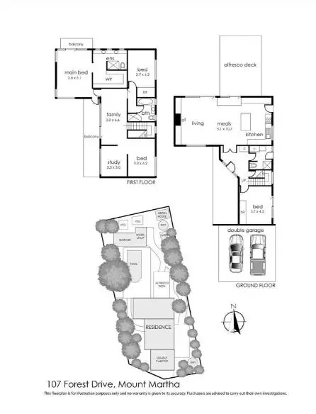 Floorplan of Homely house listing, 107 Forest Drive, Mount Martha VIC 3934