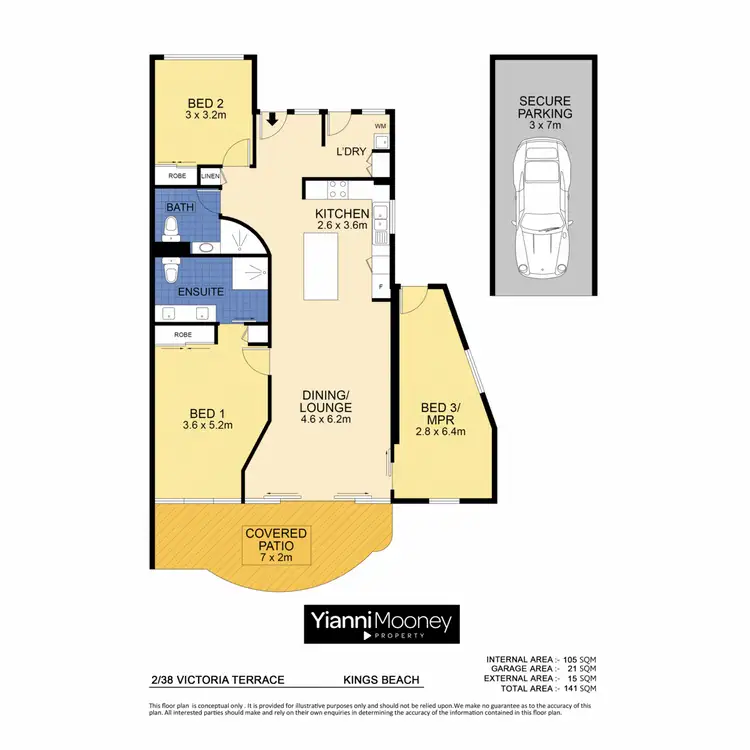 Floorplan of Homely apartment listing, 2/38 Victoria Terrace, Kings Beach QLD 4551