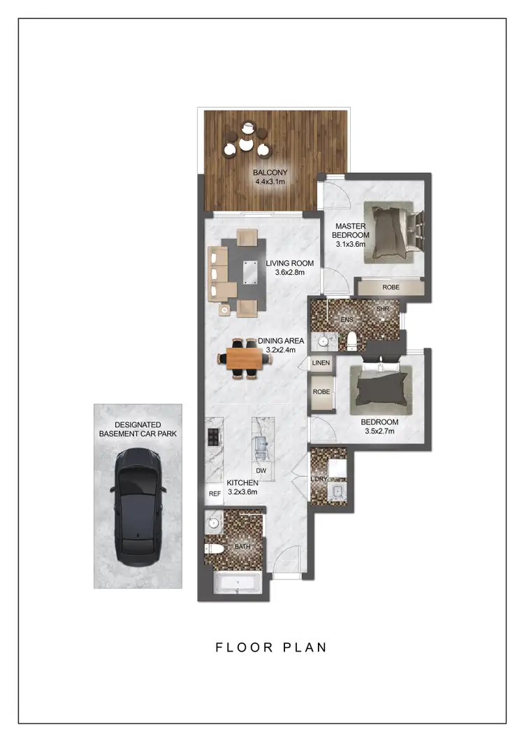 Floorplan of Homely apartment listing, 208/65 Depper Street, St Lucia QLD 4067