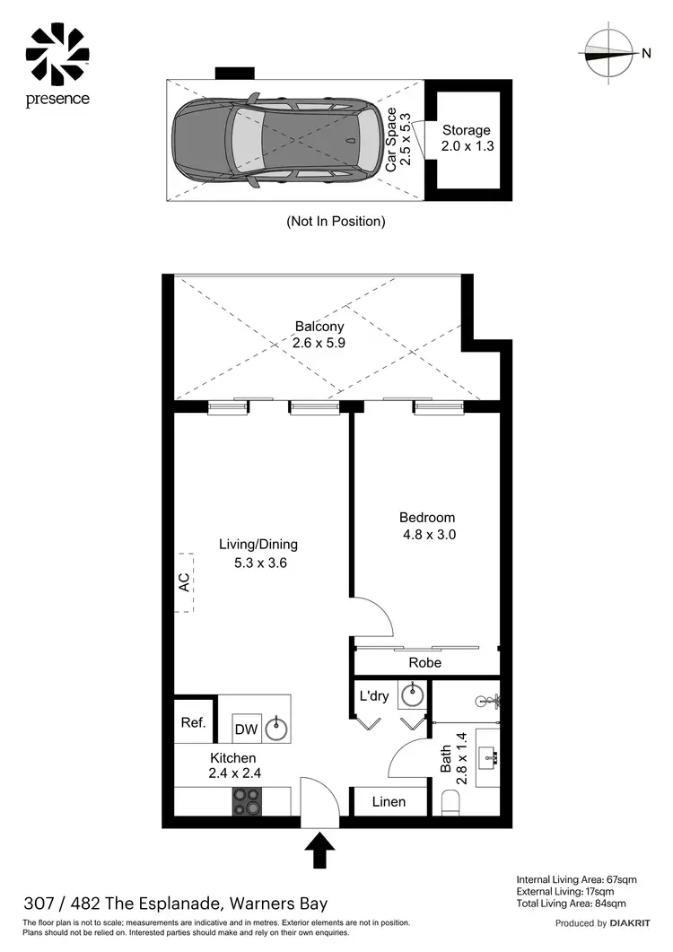 Floorplan of Homely apartment listing, 307/482 The Esplanade, Warners Bay NSW 2282