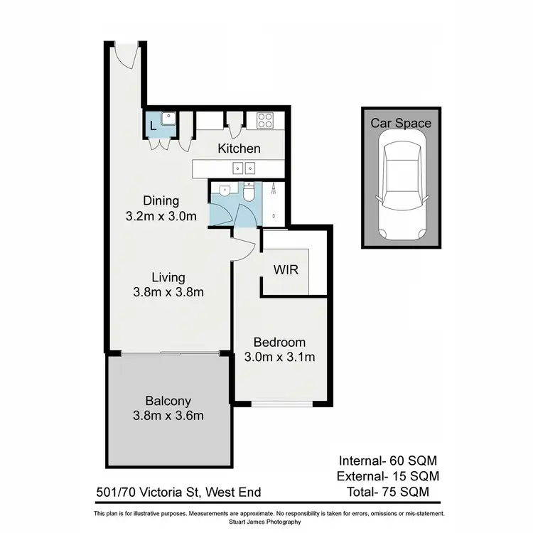 Floorplan of Homely apartment listing, 501/70-78 Victoria Street, West End QLD 4101