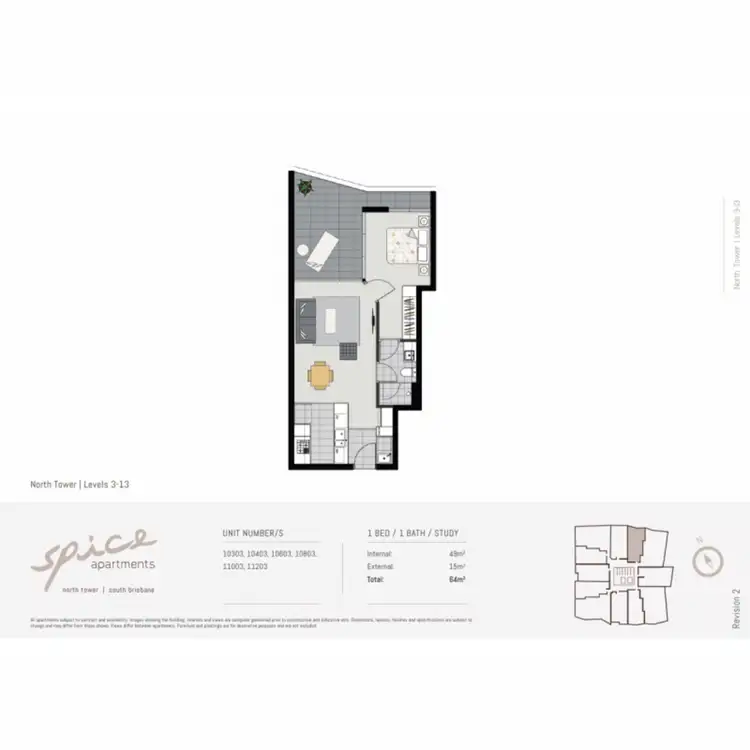 Floorplan of Homely apartment listing, 10803/25 Bouquet Street, South Brisbane QLD 4101