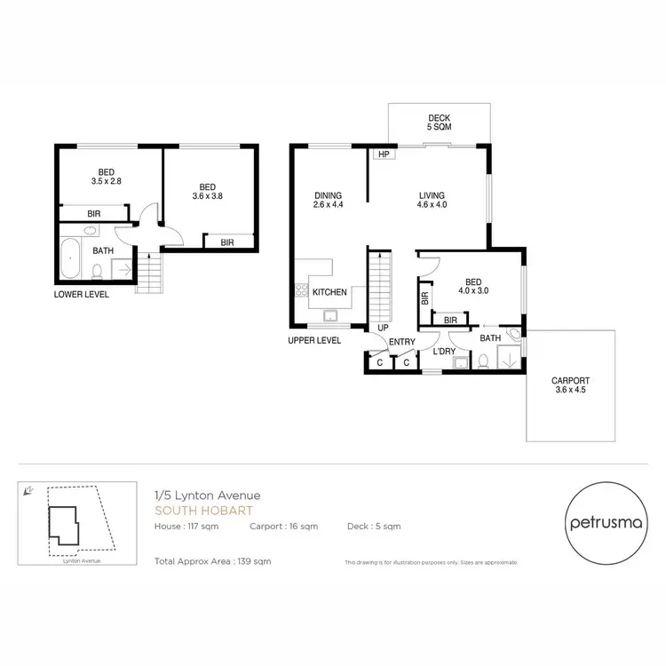 Floorplan of Homely unit listing, 1/5 Lynton Avenue, South Hobart TAS 7004