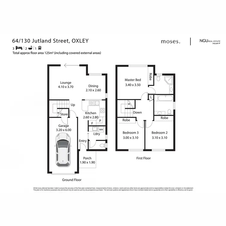 Floorplan of Homely townhouse listing, 64/130 Jutland Street, Oxley QLD 4075