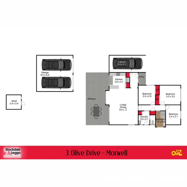 Floorplan of Homely house listing, 3 Olive Drive, Morwell VIC 3840