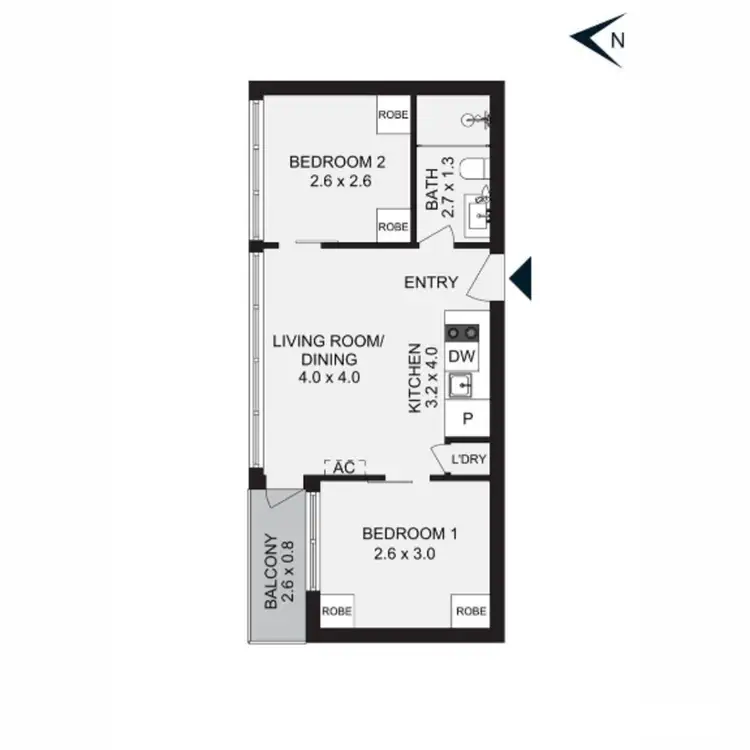 Floorplan of Homely apartment listing, 1304/601 Little Collins Street, Melbourne VIC 3000