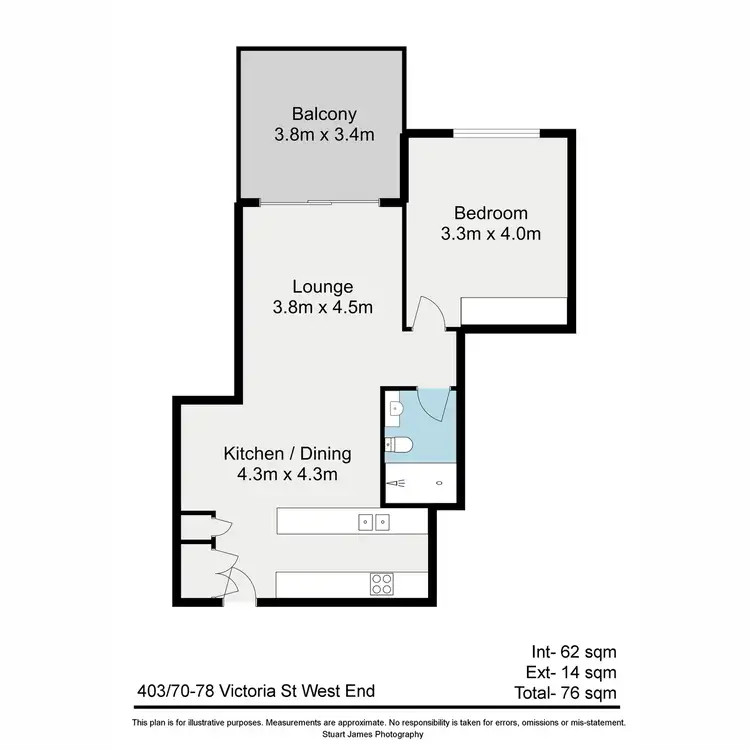 Floorplan of Homely apartment listing, 403/70 - 78 Victoria Street, West End QLD 4101
