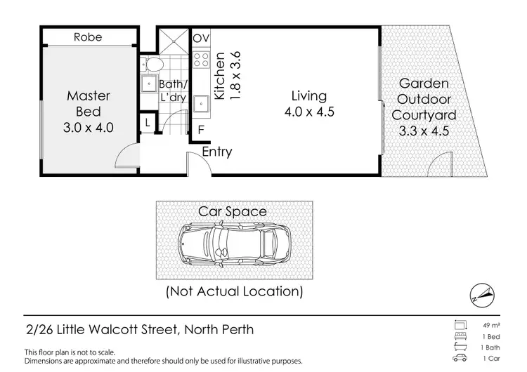 Floorplan of Homely apartment listing, 2/26 Little Walcott Street, North Perth WA 6006