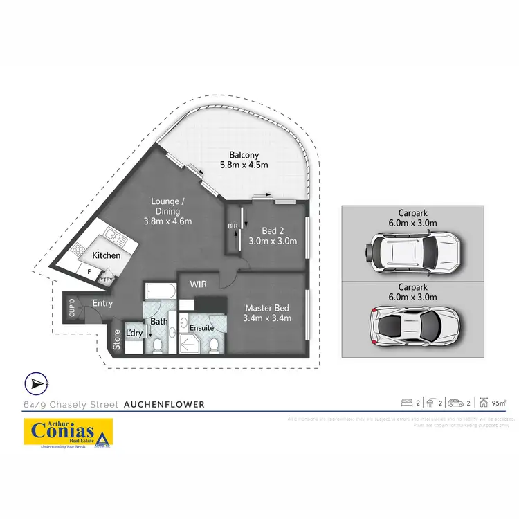 Floorplan of Homely unit listing, 64/9 Chasely Street, Auchenflower QLD 4066