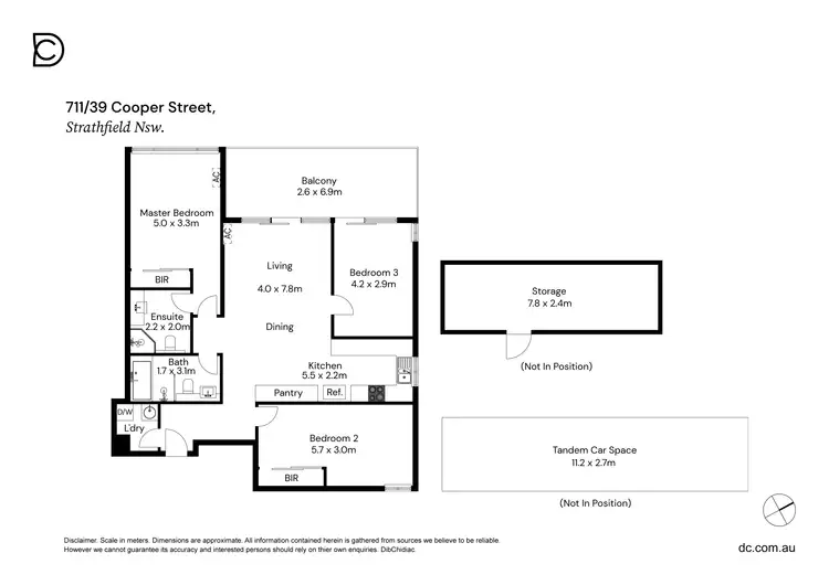 Floorplan of Homely apartment listing, 711/39 Cooper Street, Strathfield NSW 2135