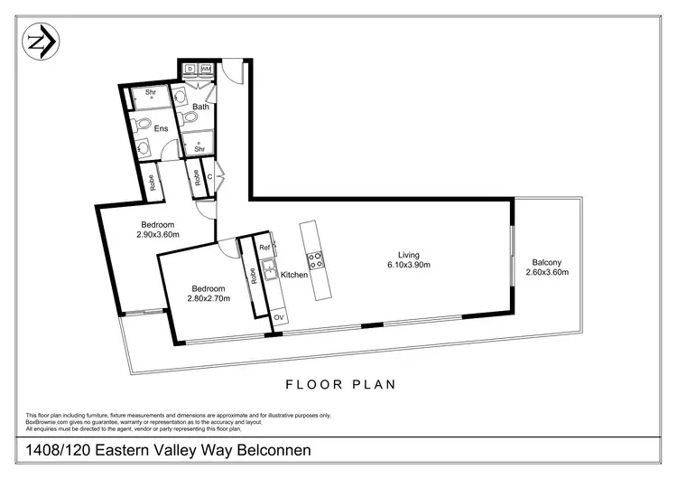 Floorplan of Homely apartment listing, 1408/120 Eastern Valley Way, Belconnen ACT 2617