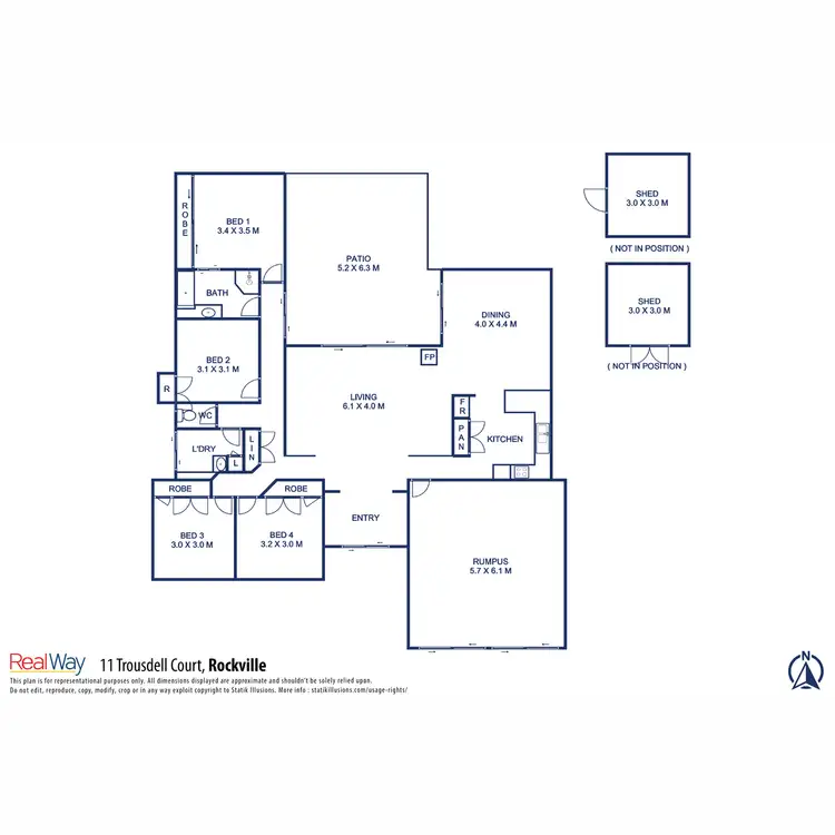 Floorplan of Homely house listing, 11 Trousdell Court, Rockville QLD 4350