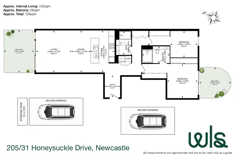 Floorplan of Homely apartment listing, 205/31 Honeysuckle Drive, Newcastle NSW 2300