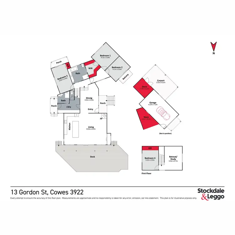 Floorplan of Homely house listing, 13 Gordon Street, Cowes VIC 3922