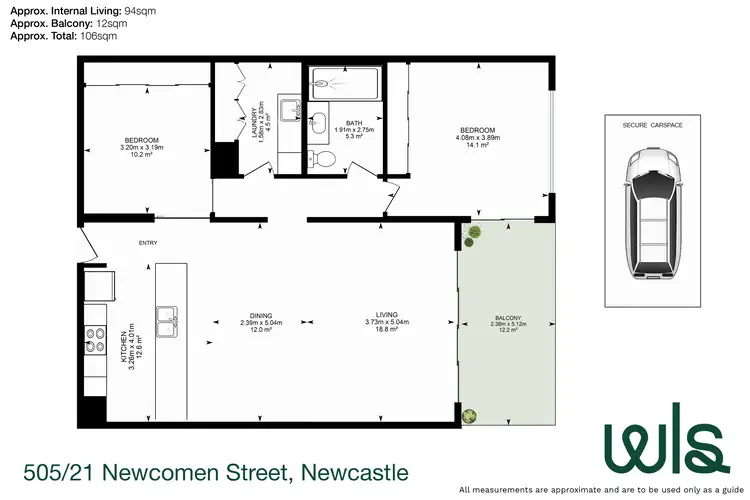Floorplan of Homely apartment listing, 505/21 Newcomen Street, Newcastle NSW 2300