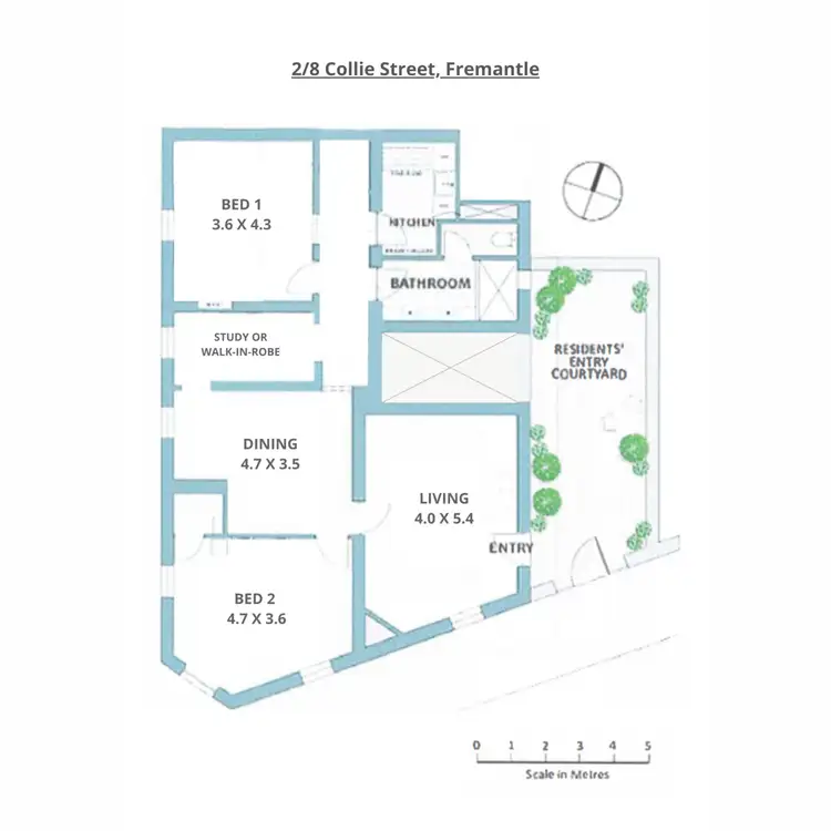 Floorplan of Homely apartment listing, 2/8 Collie Street, Fremantle WA 6160