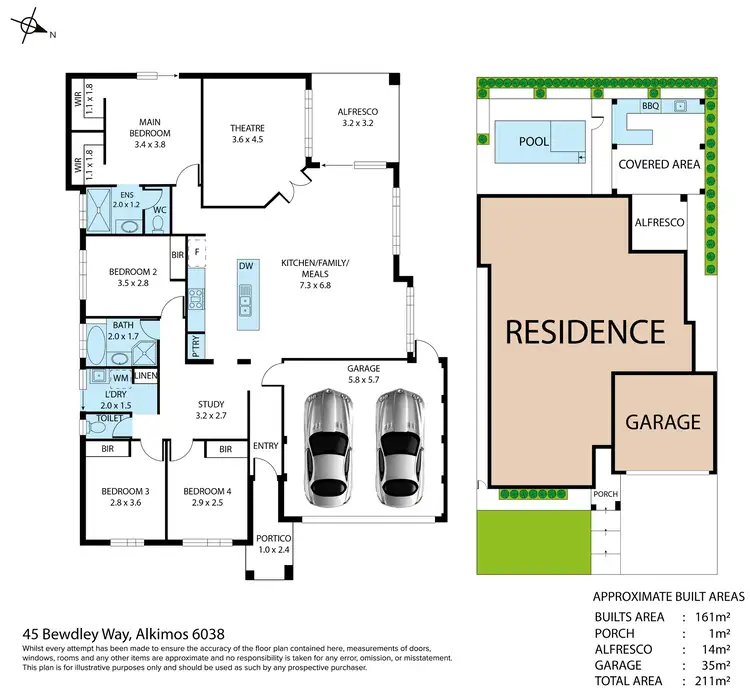 Floorplan of Homely house listing, 45 Bewdley Way, Alkimos WA 6038