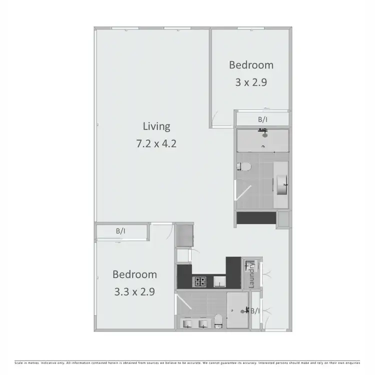 Floorplan of Homely apartment listing, 1506/128 Brookes Street, Fortitude Valley QLD 4006