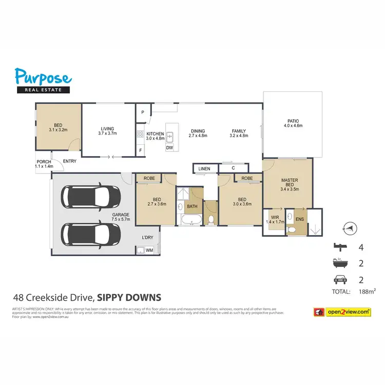 Floorplan of Homely house listing, 48 Creekside Drive, Sippy Downs QLD 4556