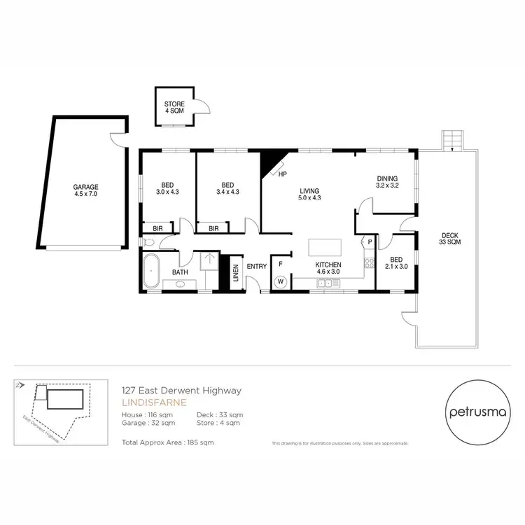 Floorplan of Homely house listing, 127 East Derwent Highway, Lindisfarne TAS 7015